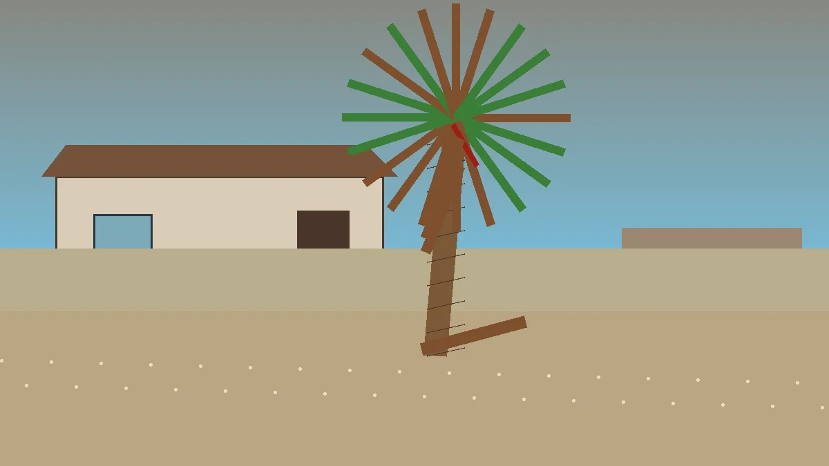 Monsoon-damaged queen palm tree Avondale Arizona West Valley haboob storm damage before tree service Carlos